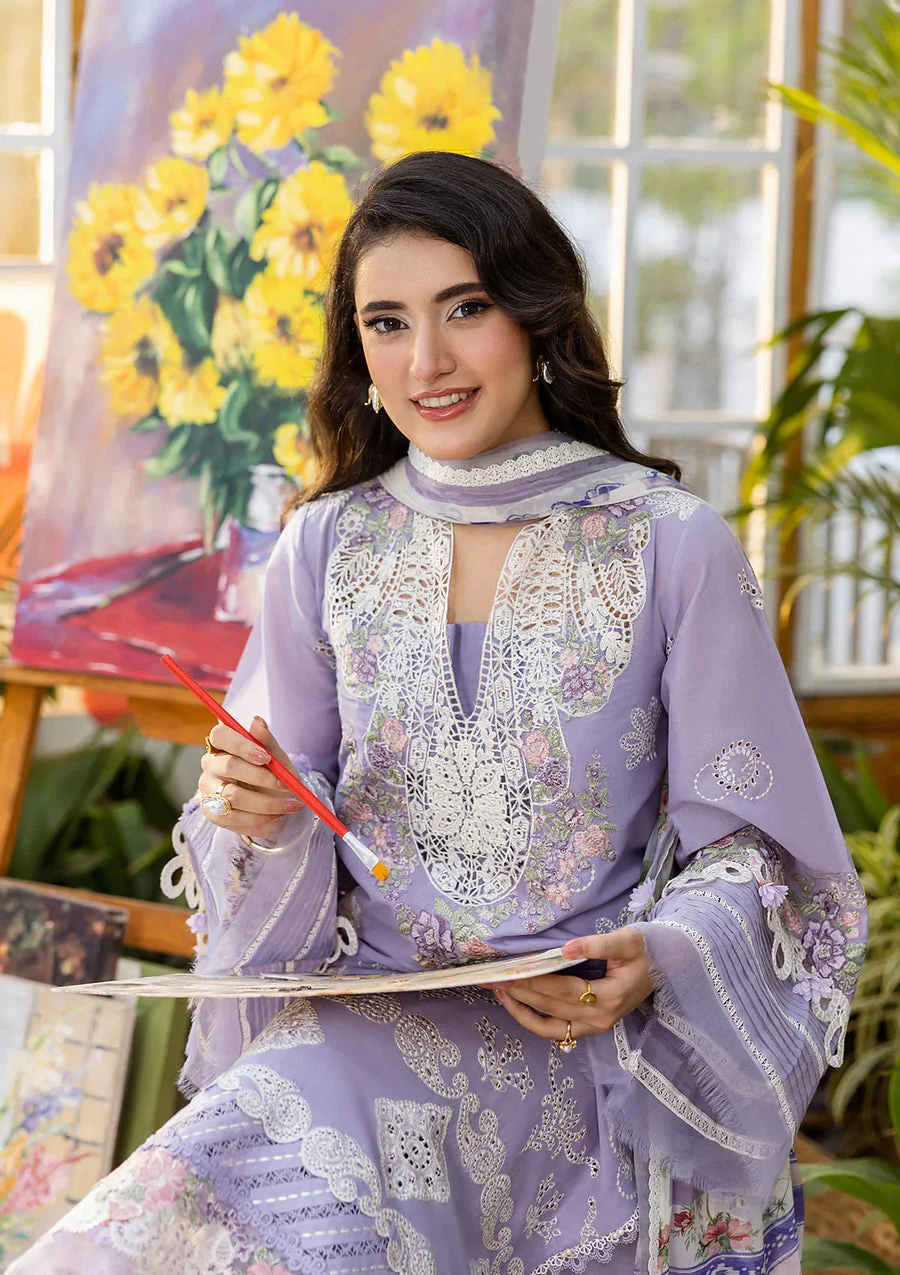 Elaf Premium EEC-5A Lavender Love E Craft Chikankari With Chiffon 2025 - Image 2