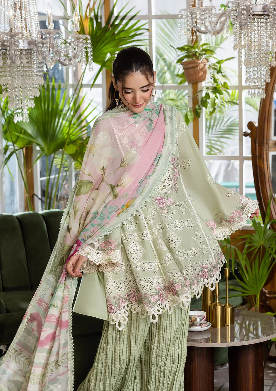 Elaf Premium EEC-5B Matcha Chikankari With Chiffon 2025 - Image 2
