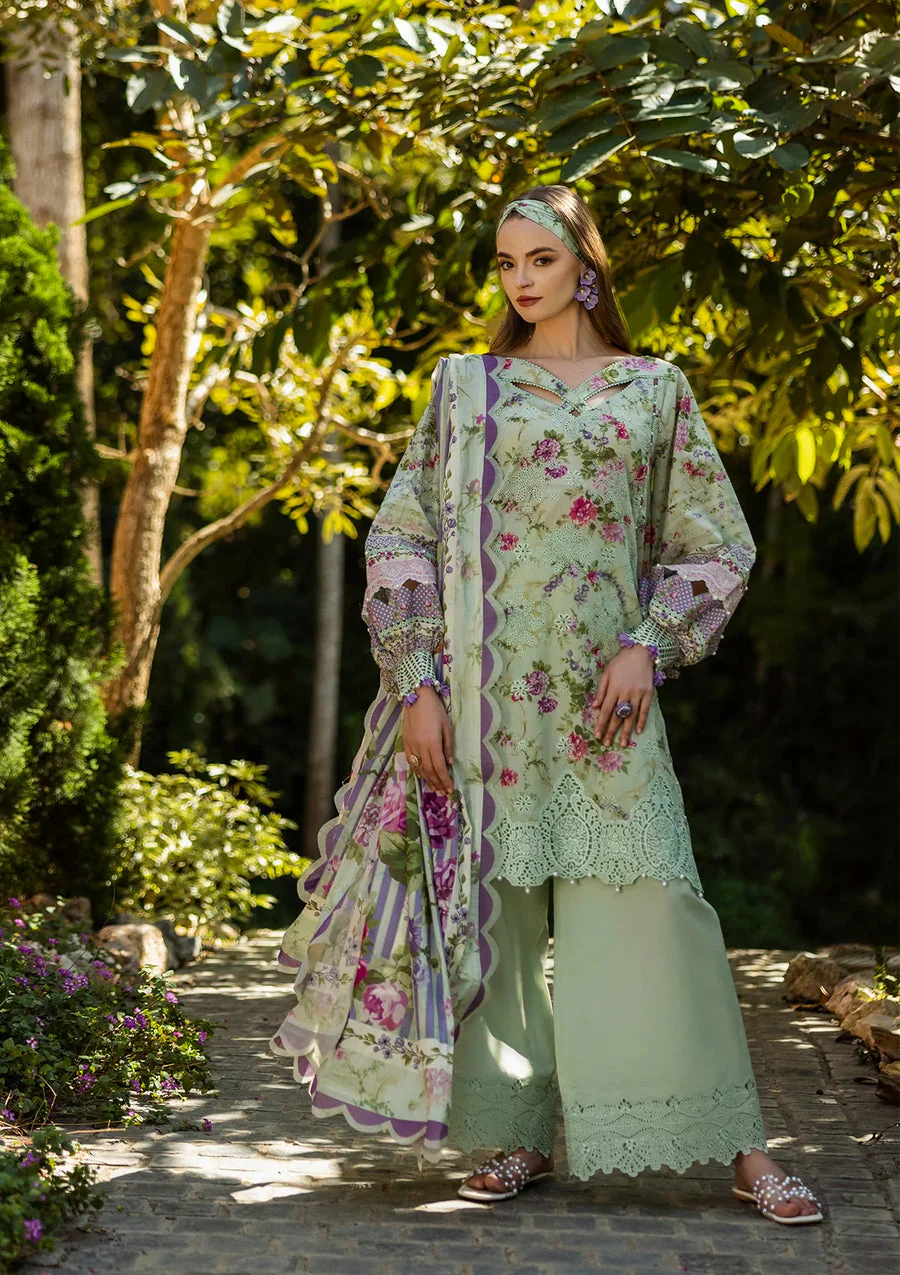 Elaf Premium ELK-03A Floreale Print Chikankari Collection 2025