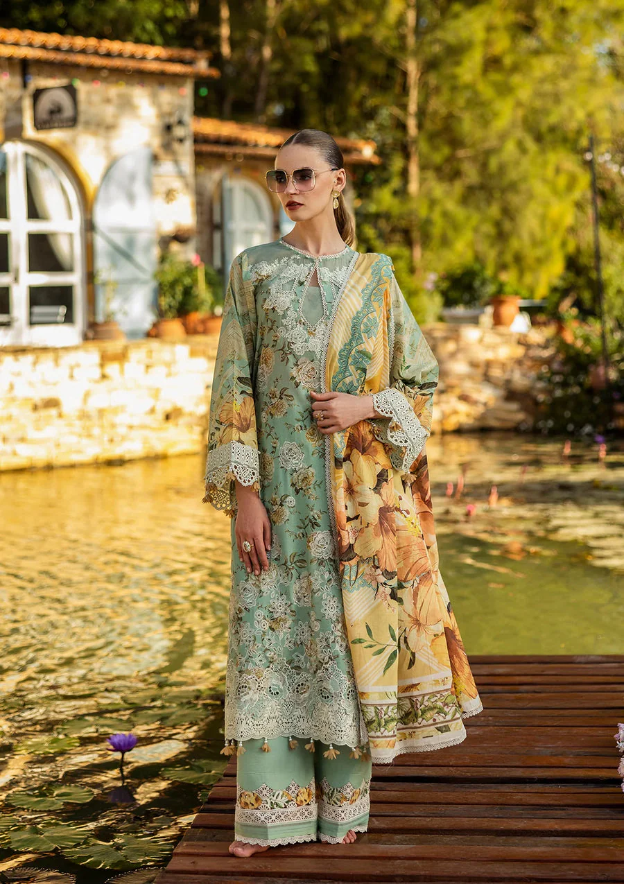 Elaf Premium ELK-06A  Pistachio Dreams Print Chikankari Collection 2025