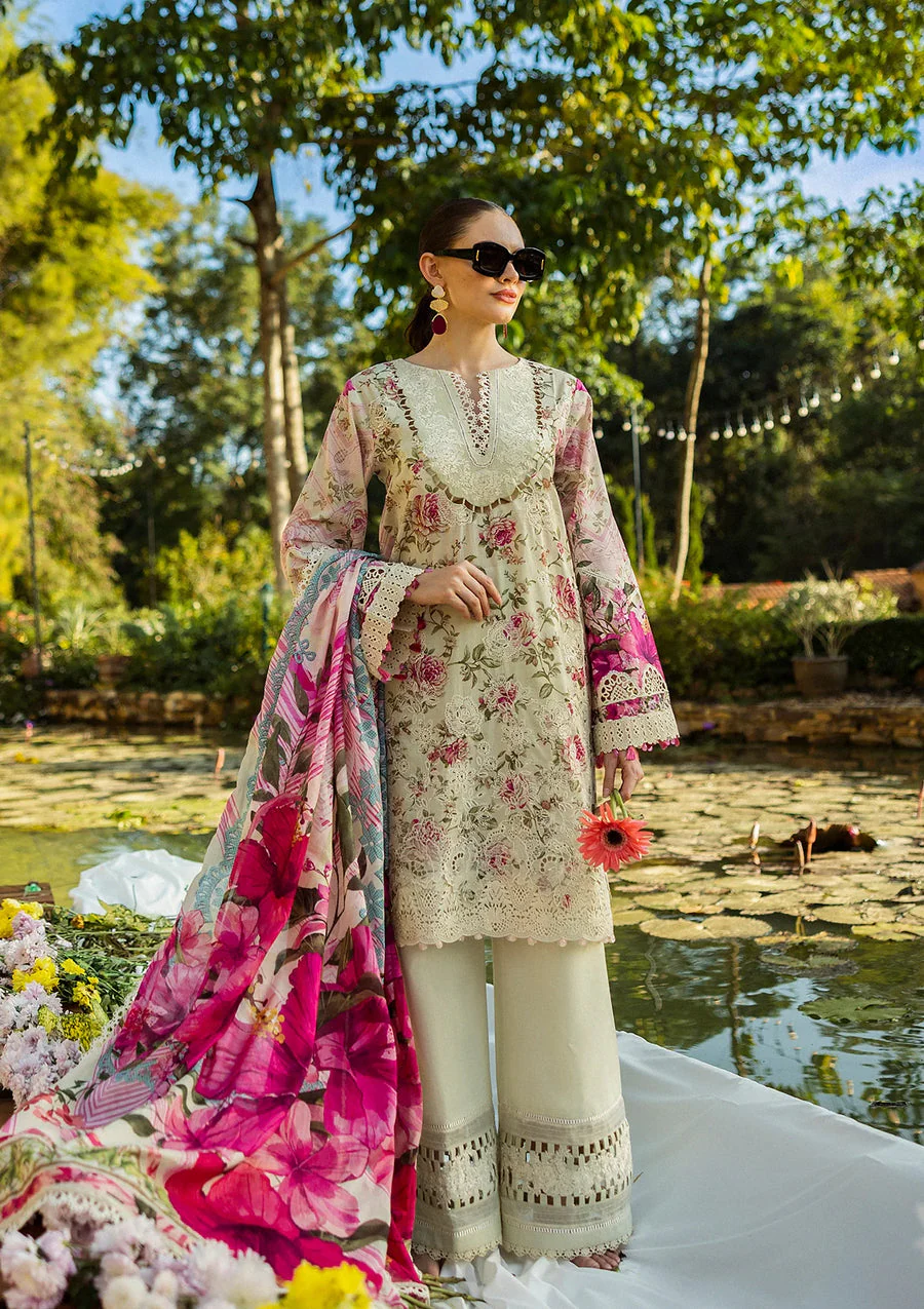 Elaf Premium ELK-06B Roses &Amp; Whites Print Chikankari Collection 2025