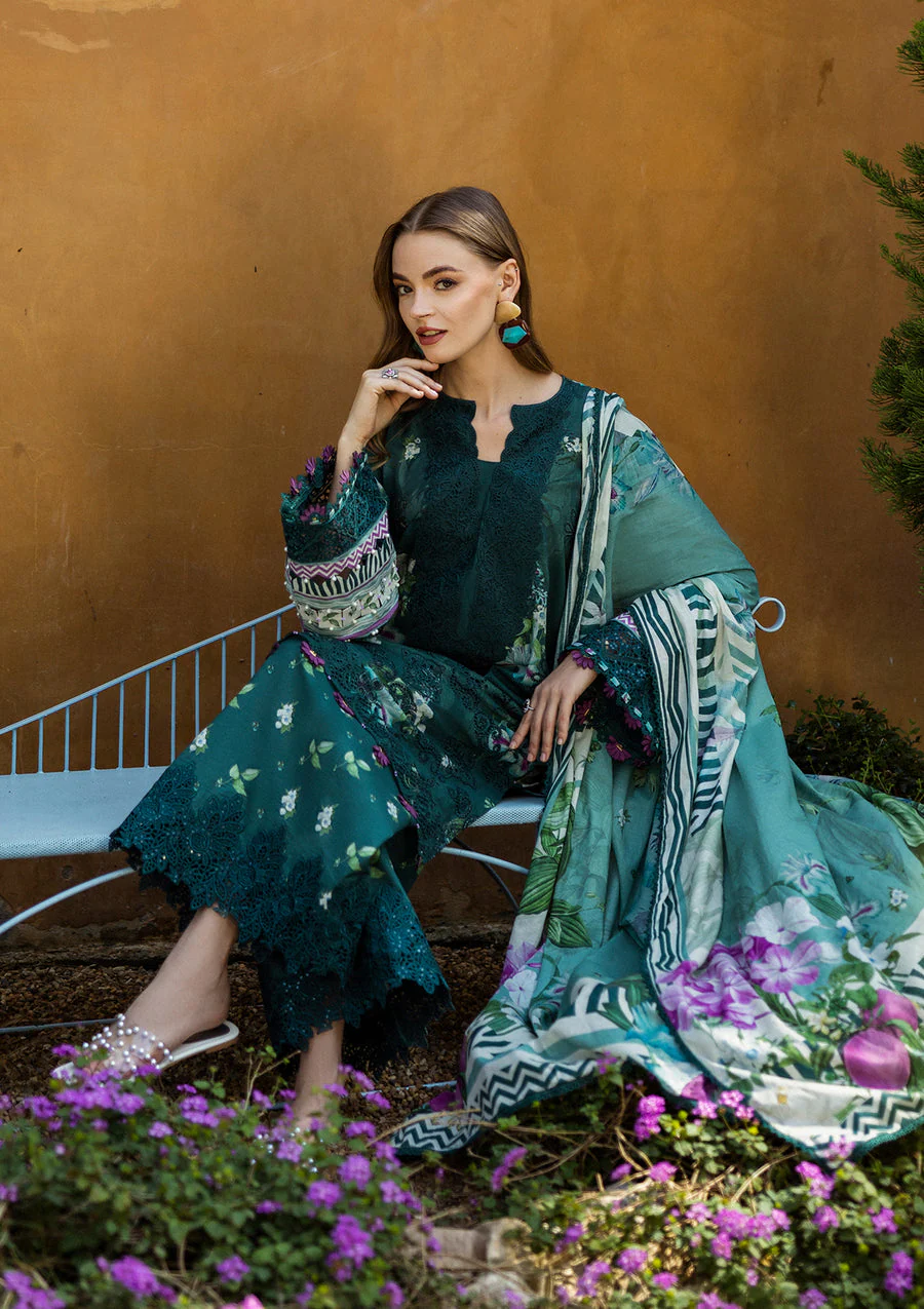Elaf Premium ELK-07B Jade Embrace Print Chikankari Collection 2025 - Image 2
