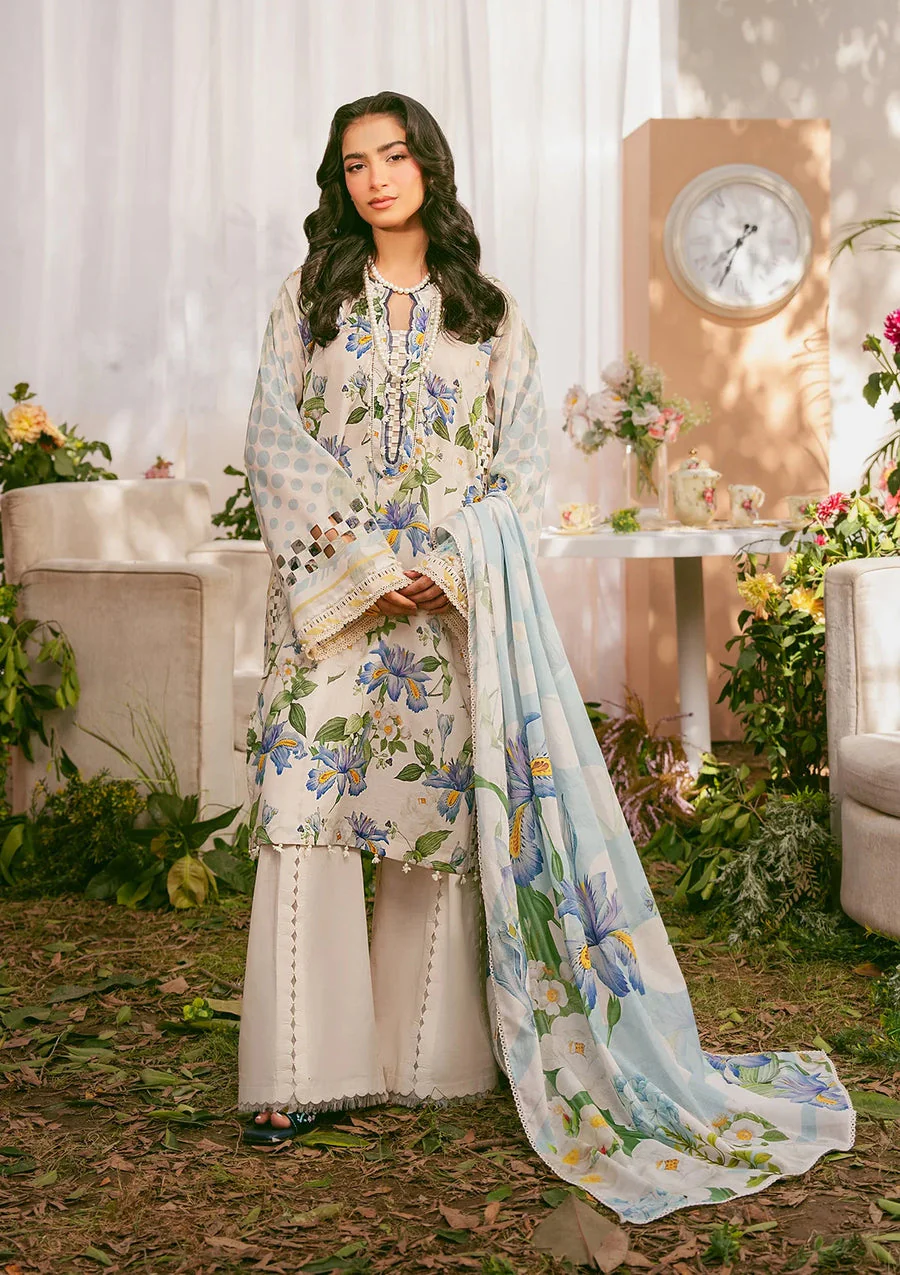 Elaf Premium EPS-6A Ivory Petals Print Collection 2025