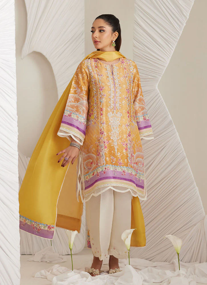 Farah Talib Aziz Anima Mustard Shirt and Dupatta Lea Eid Prets 2025