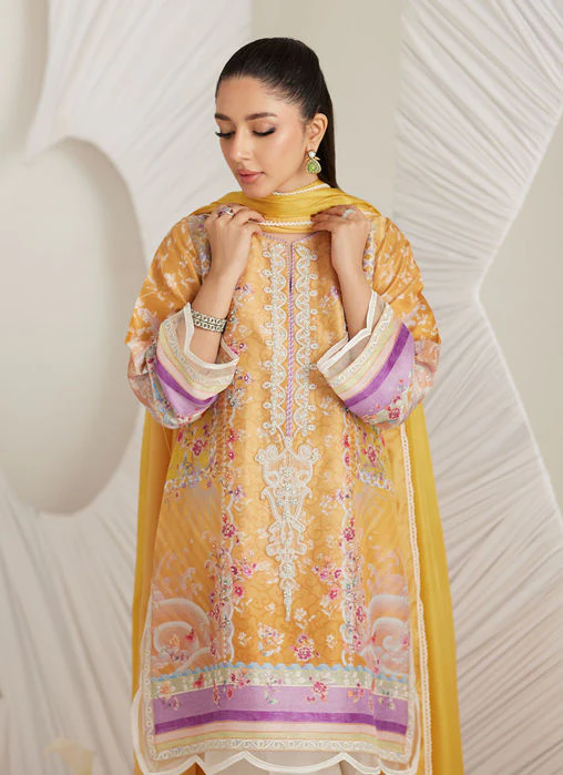 Farah Talib Aziz Anima Mustard Shirt and Dupatta Lea Eid Prets 2025 - Image 2