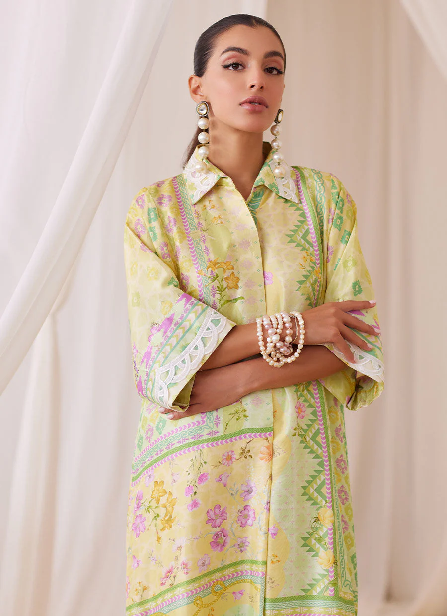 Farah Talib Aziz Butter Yellow Shirt Dress Lea Fall 2024 - Image 2
