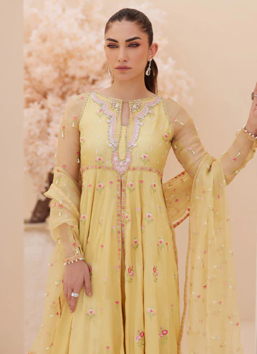 Farah Talib Aziz Buttercup Silk Kalidaar and Dupatta Zaza Formals 2025 - Image 2