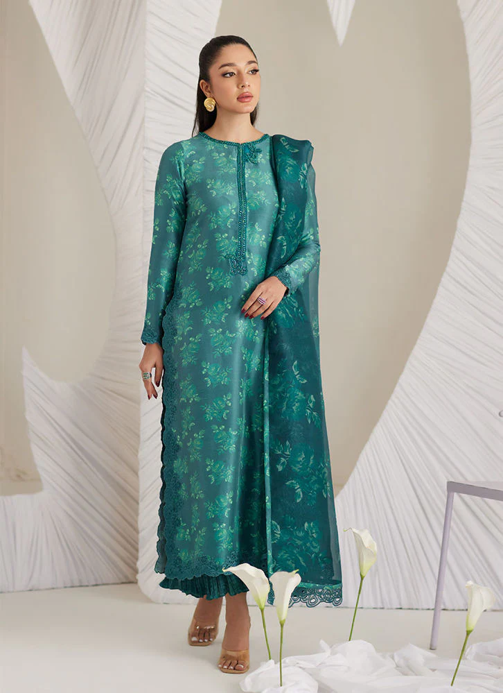 Farah Talib Aziz Camilla Emerald Shirt and Dupatta Lea Eid Prets 2025