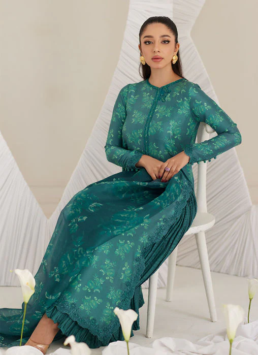 Farah Talib Aziz Camilla Emerald Shirt and Dupatta Lea Eid Prets 2025 - Image 2