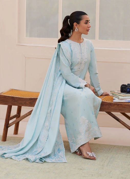 Farah Talib Aziz Carla Powder Blue Shirt and Dupatta Zaza Formals 2025 - Image 2