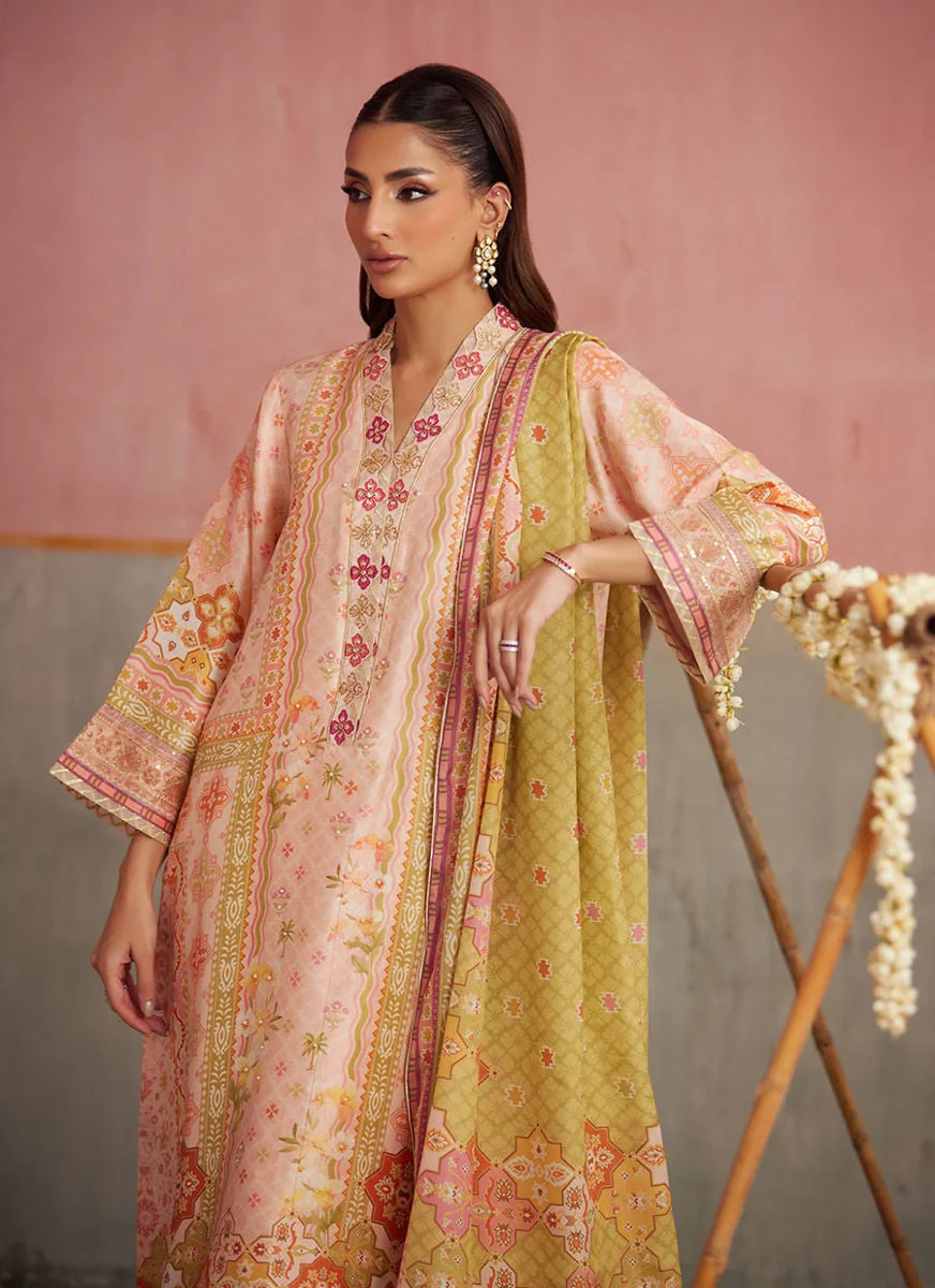 Farah Talib Aziz Eda Apricot Mayna Festive Prints 2026 - Image 2
