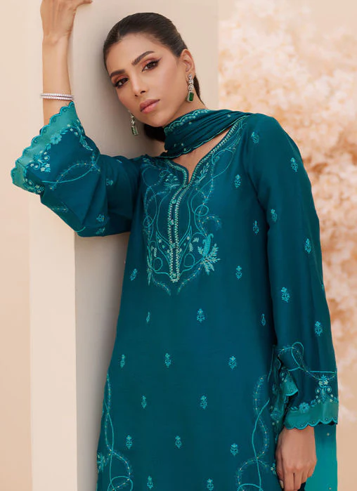 Farah Talib Aziz Evel Emerald Shirt and Dupatta Zaza Formals 2025 - Image 2