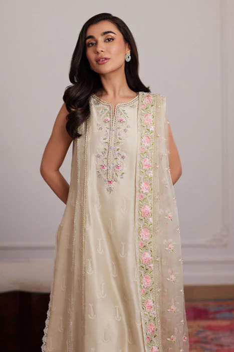 Farah Talib Aziz Everly Cream Shirt And Dupatta Luna Eid Edition 2025 - Image 2