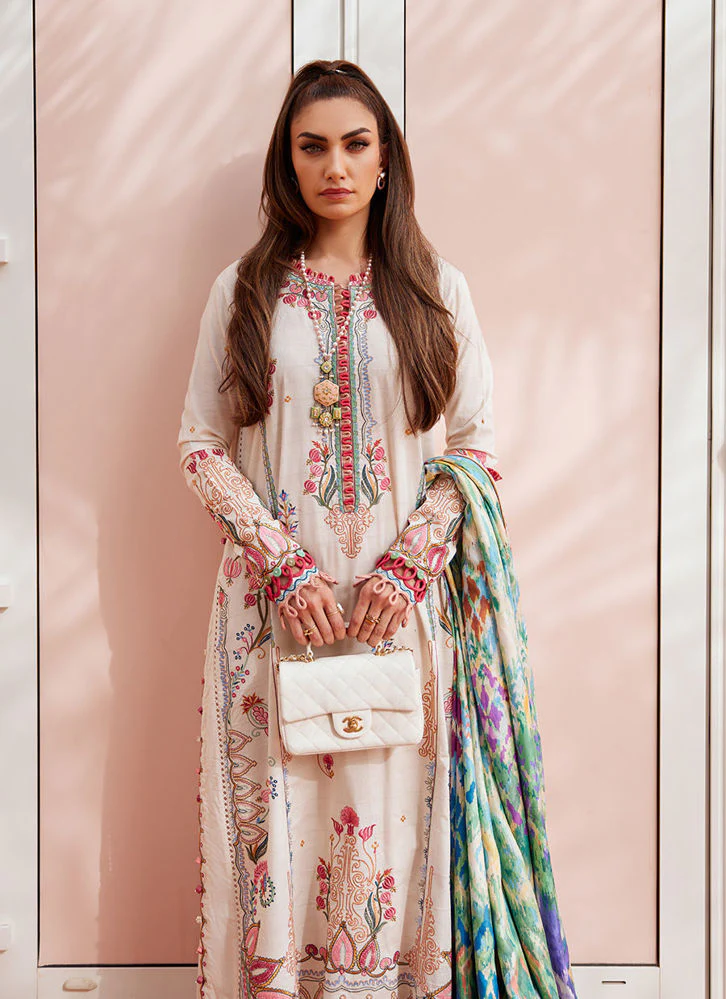 Farah Talib Aziz Irene Ivory WES Luxury Lawn 2025 - Image 2