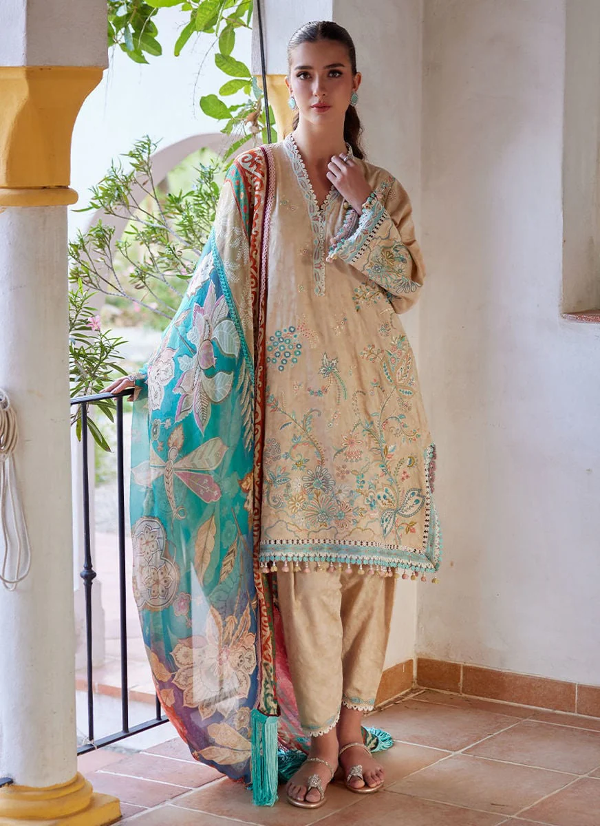 Farah Talib Aziz Isabella Sand Luxury Lawn Collection 2026 - Image 2