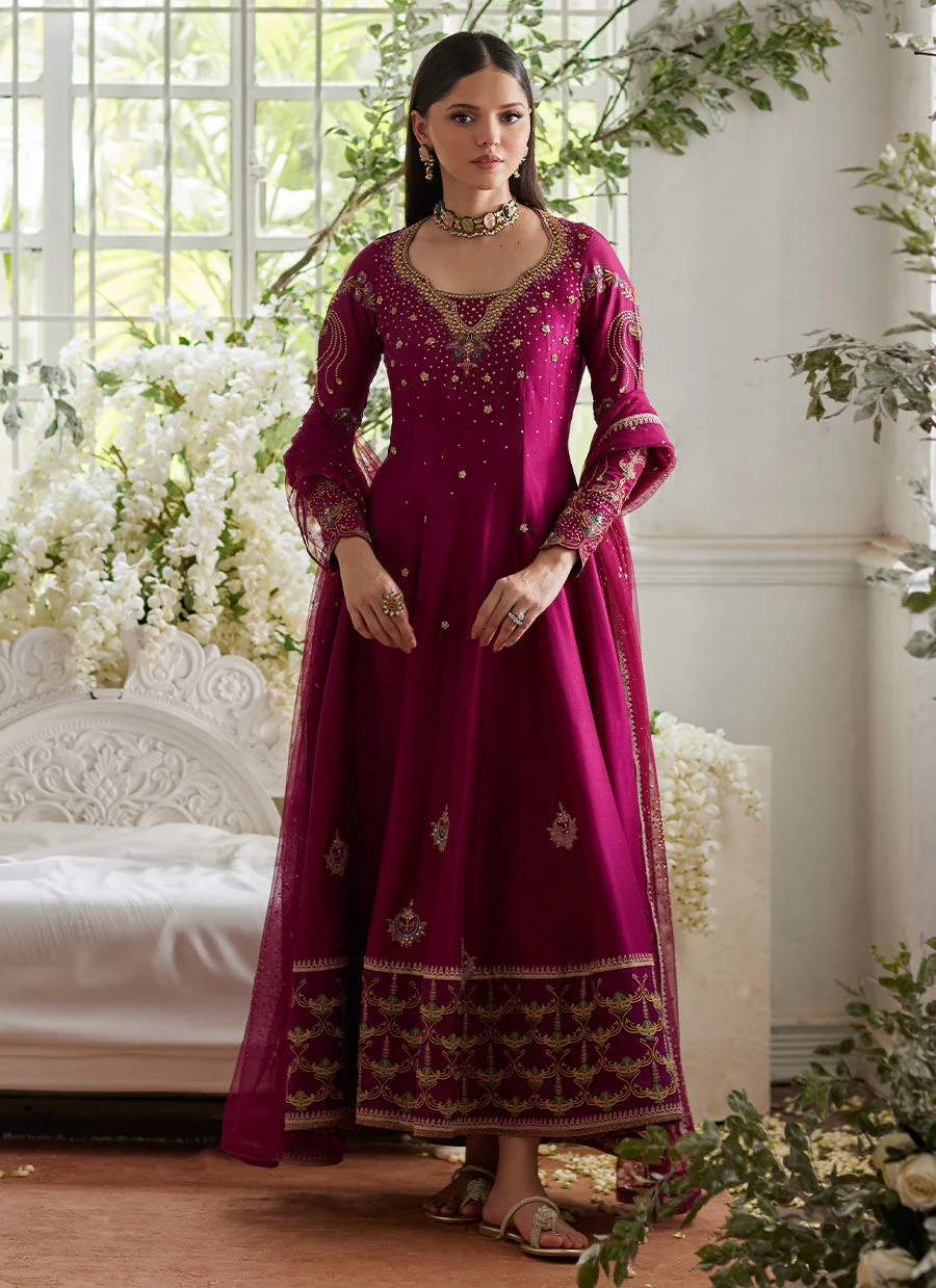 Farah Talib Aziz Jihan Fuschia Kalidaar and Dupatta Mayna Festive Luxe 2024