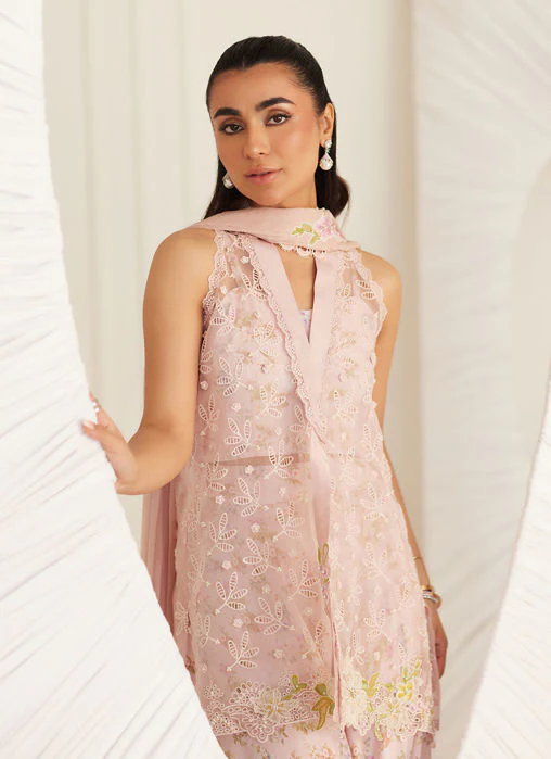 Farah Talib Aziz Kyma Blush Organza Jacket and Dupatta Lea Eid Prets 2025 - Image 2