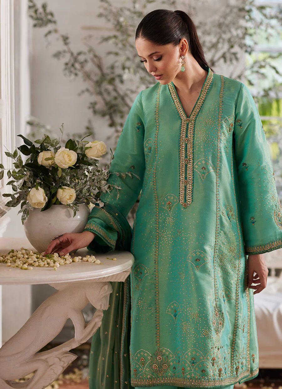 Farah Talib Aziz Mereen ferozi Shirt and Dupatta Mayna Festive Luxe 2024 - Image 2