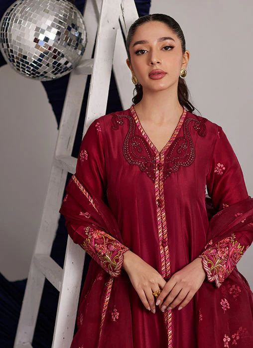 Farah Talib Aziz Miko Crimson Kalidaar And Dupatta Luna Eid Edition 2025 - Image 2