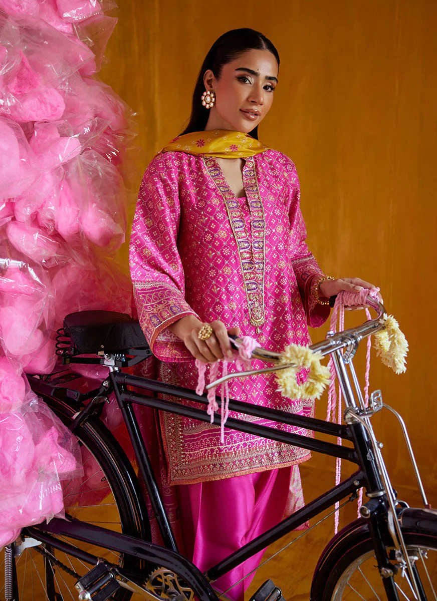 Farah Talib Aziz Nazli Hot Pink Mayna Festive Prints 2026 - Image 2