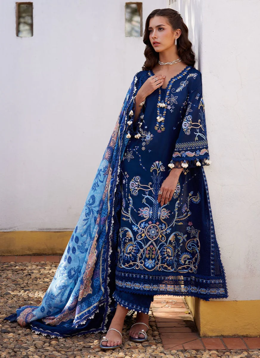 Farah Talib Aziz Nia Navy Luxury Lawn Collection 2026