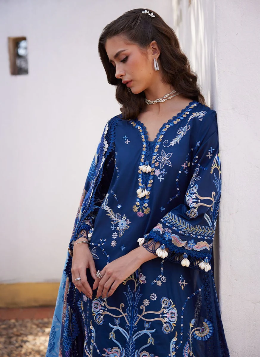 Farah Talib Aziz Nia Navy Luxury Lawn Collection 2026 - Image 2