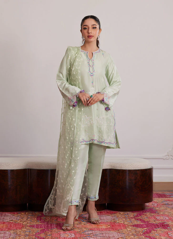 Farah Talib Aziz Pilar Mint Shirt And Dupatta Luna Eid Edition 2025