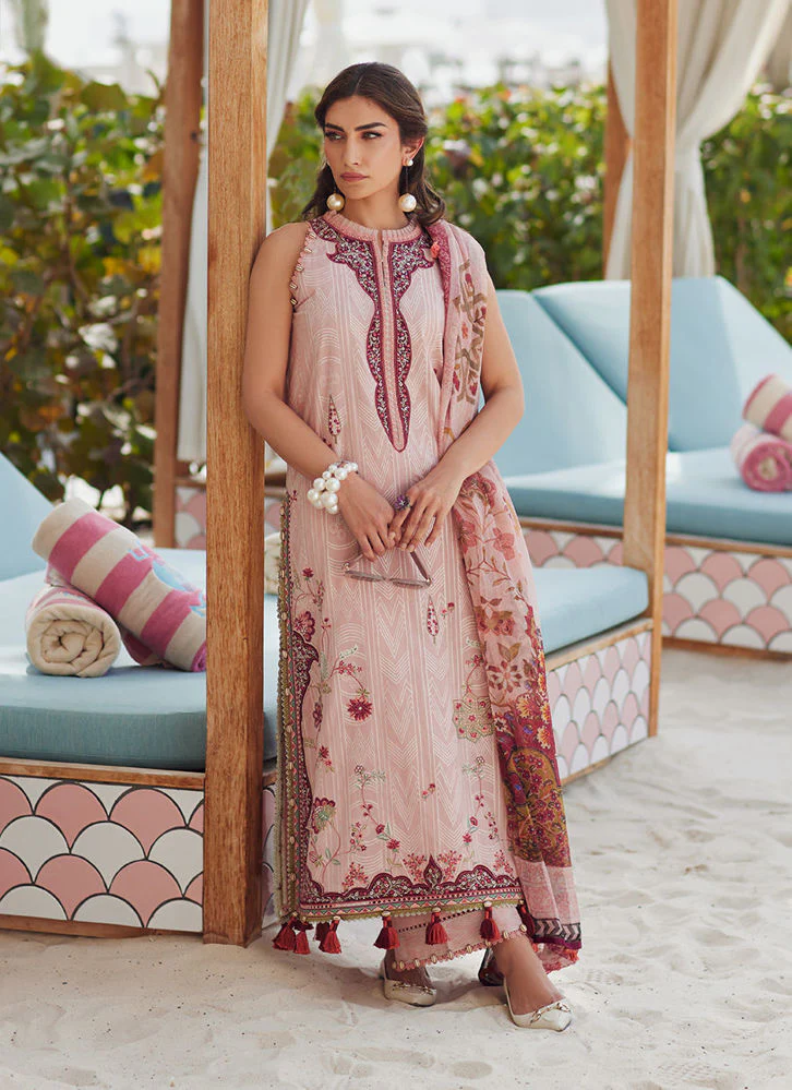 Farah Talib Aziz Pricsilla Tea Pink WES Luxury Lawn 2025 - Image 2