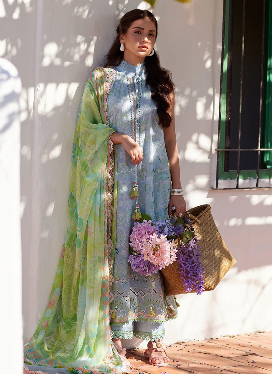 Farah Talib Aziz Sienna Sky Blue Luxury Lawn Collection 2026 - Image 2