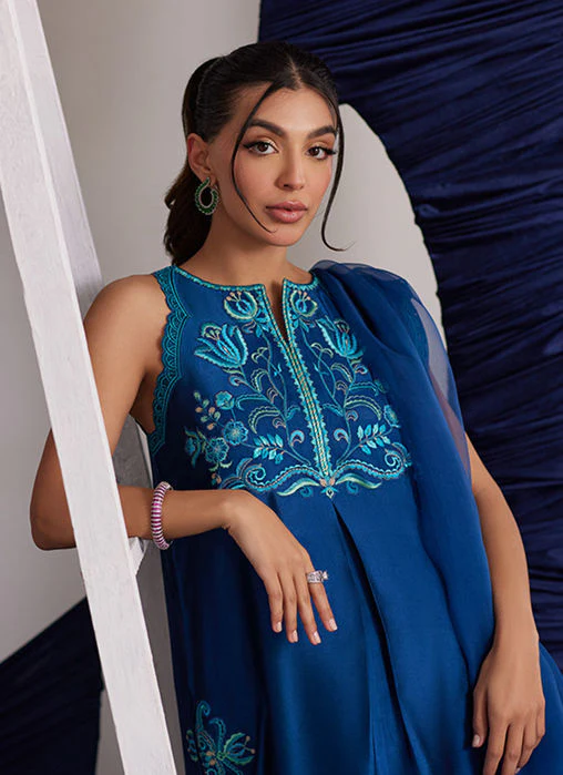 Farah Talib Aziz Skylar Teal Shirt And Dupatta Luna Eid Edition 2025 - Image 2
