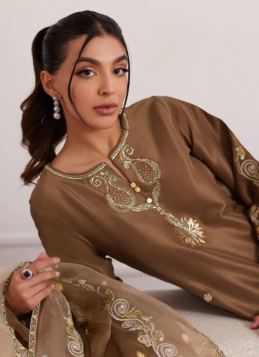 Farah Talib Aziz Thea Latte Shirt And Dupatta Luna Eid Edition 2025 - Image 2