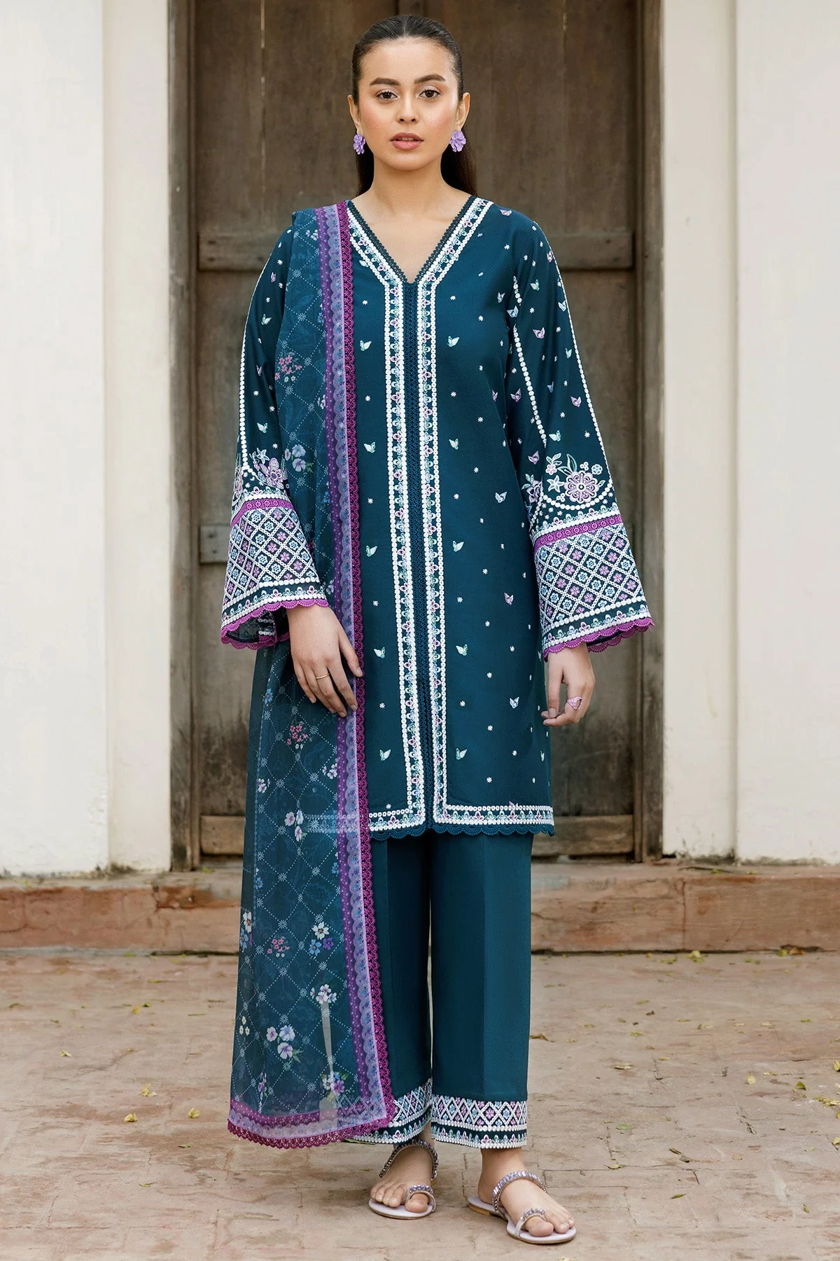 Farasha Blue Allure Summer Weaves Embroidered lawn 2025