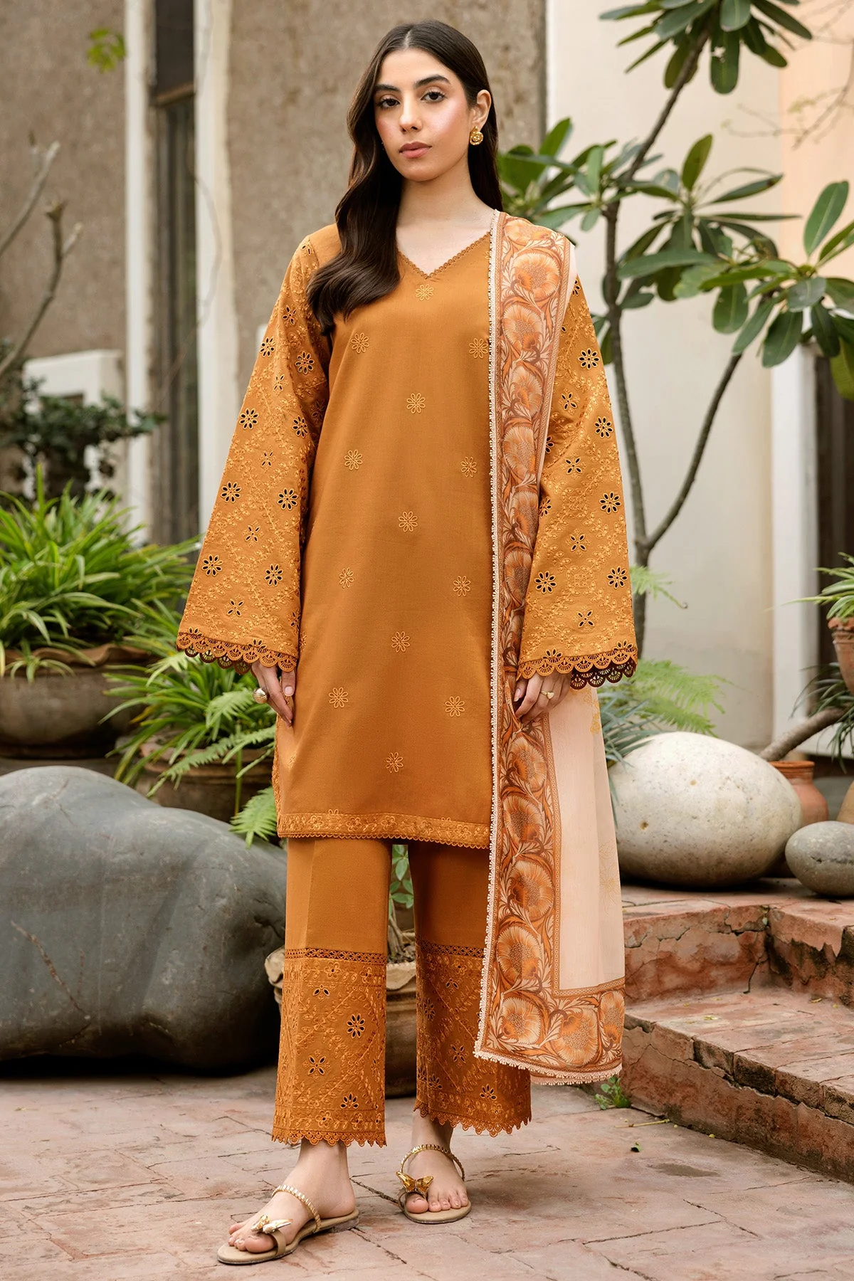 Farasha Golden Dusk Summer Weaves Embroidered lawn 2025