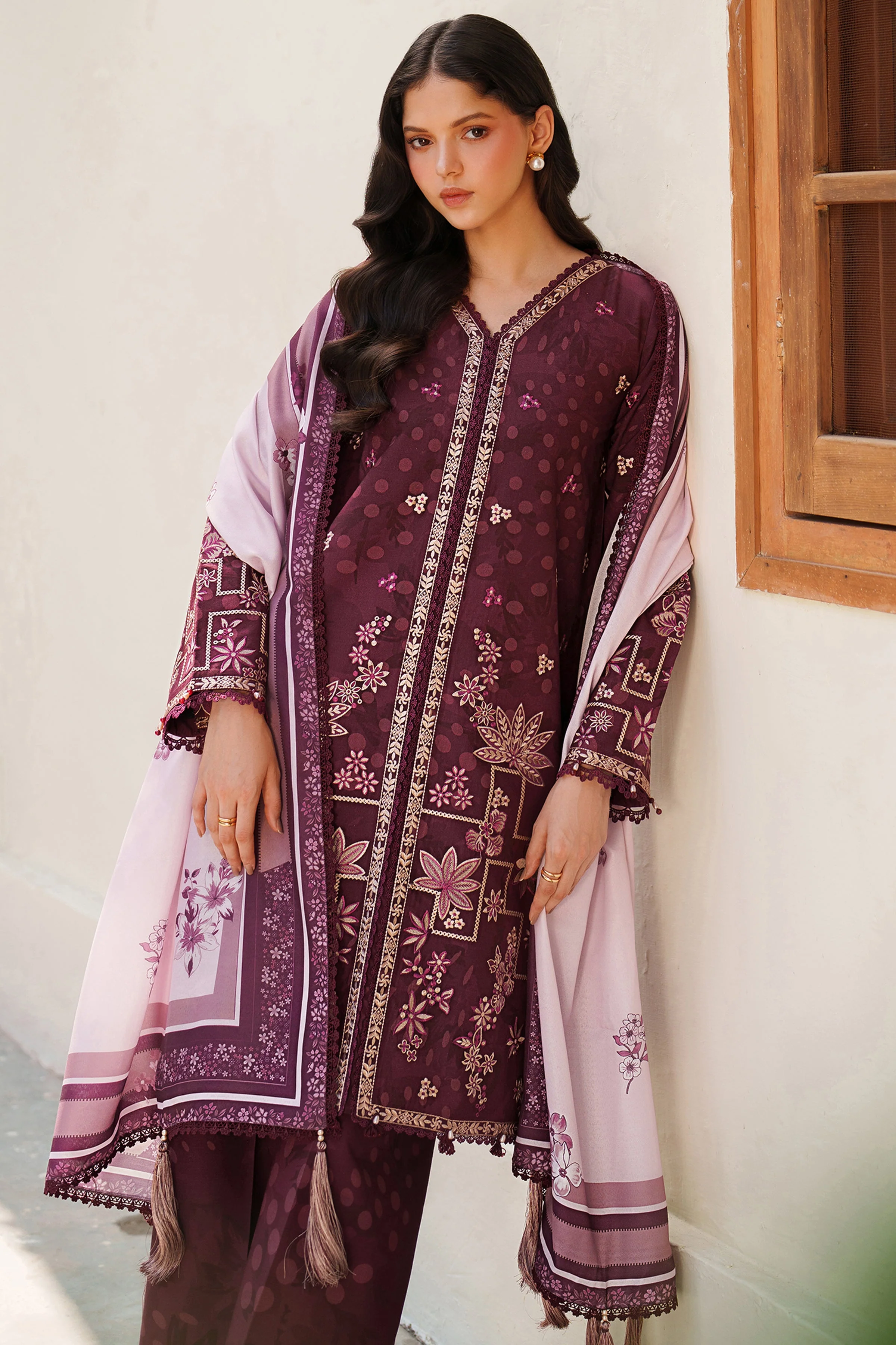 Farasha Mauve Cream Meline Premium Viscose 2025