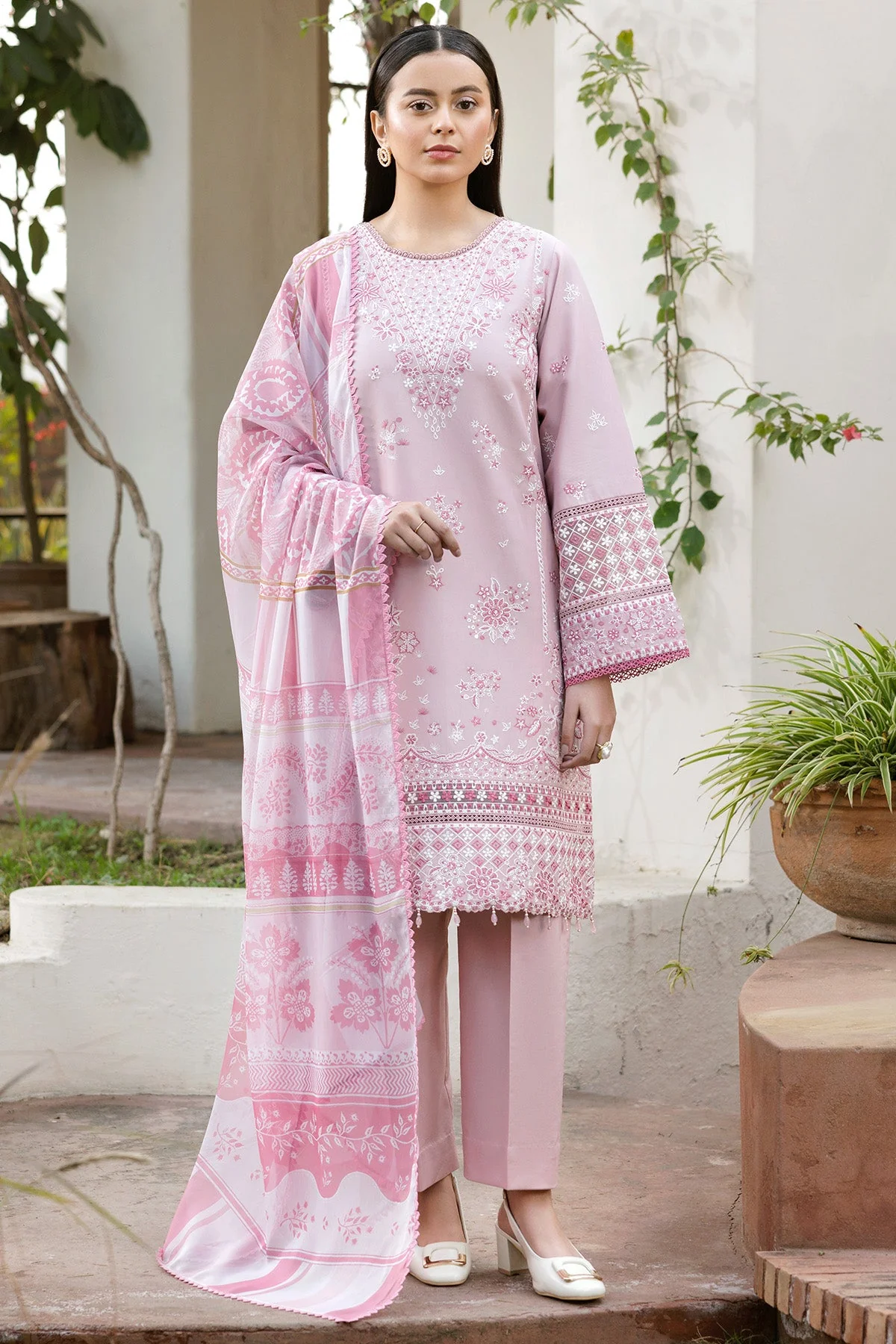 Farasha Muted Bloom Summer Weaves Embroidered lawn 2025