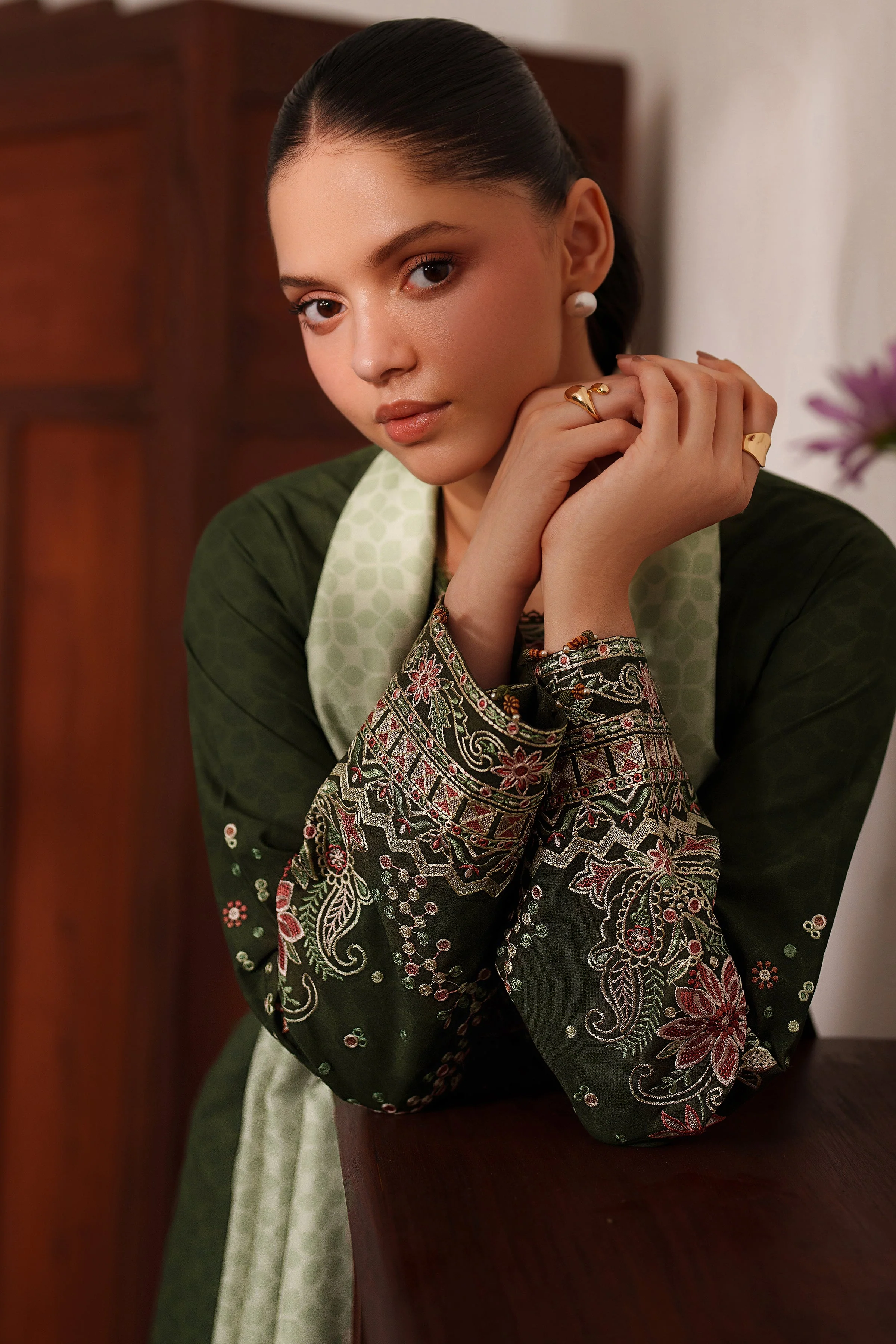 Farasha Olive Drape Meline Premium Viscose 2025 - Image 2