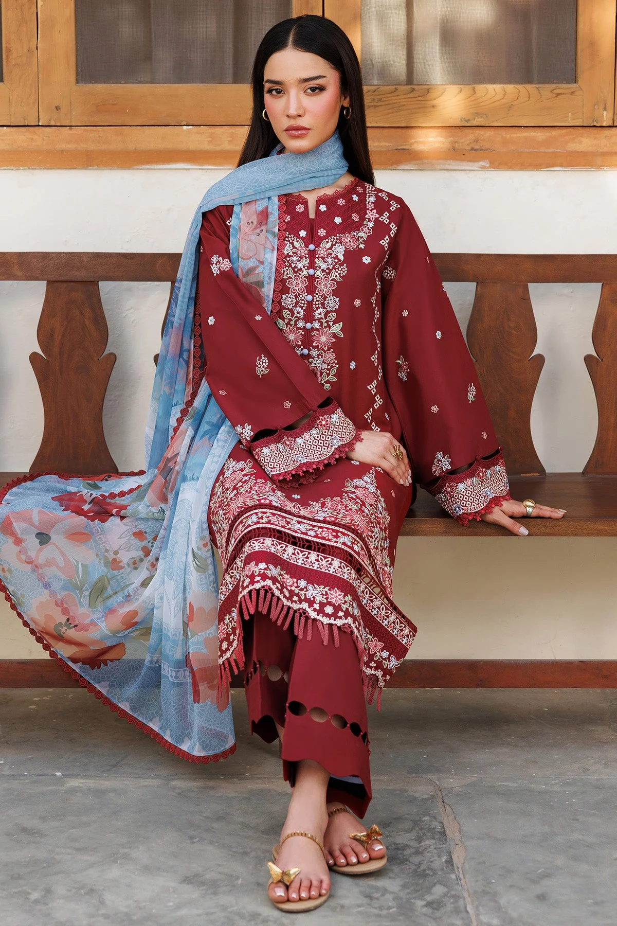 Farasha Online Crimson Glow Summer Weaves Embroidered lawn 2025 - Image 2