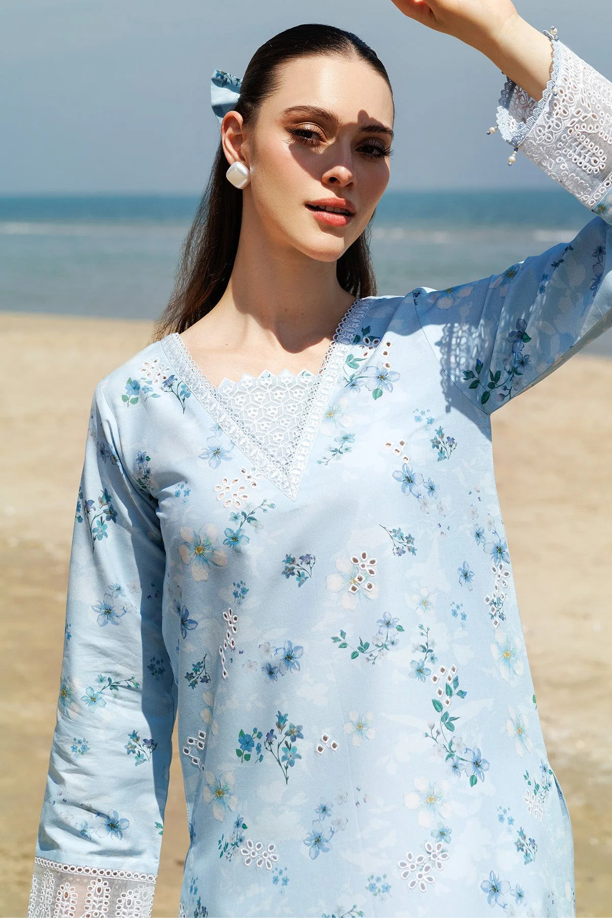 Farasha Online Moonlit Blue Aurea Eid Summer Collection 2025 - Image 2