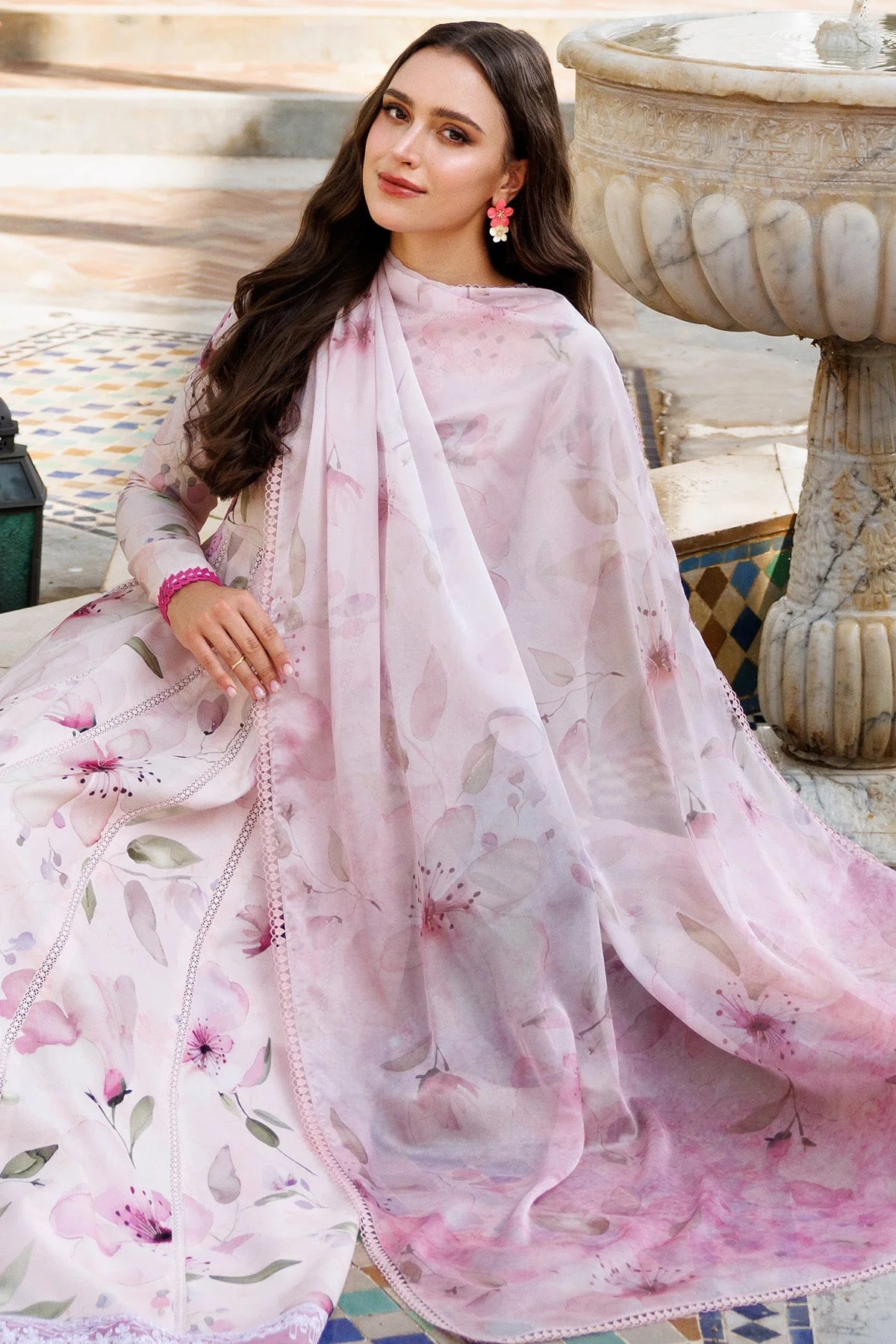 Farasha Online Pink Bloom Aurea Eid Summer Collection 2025 - Image 2