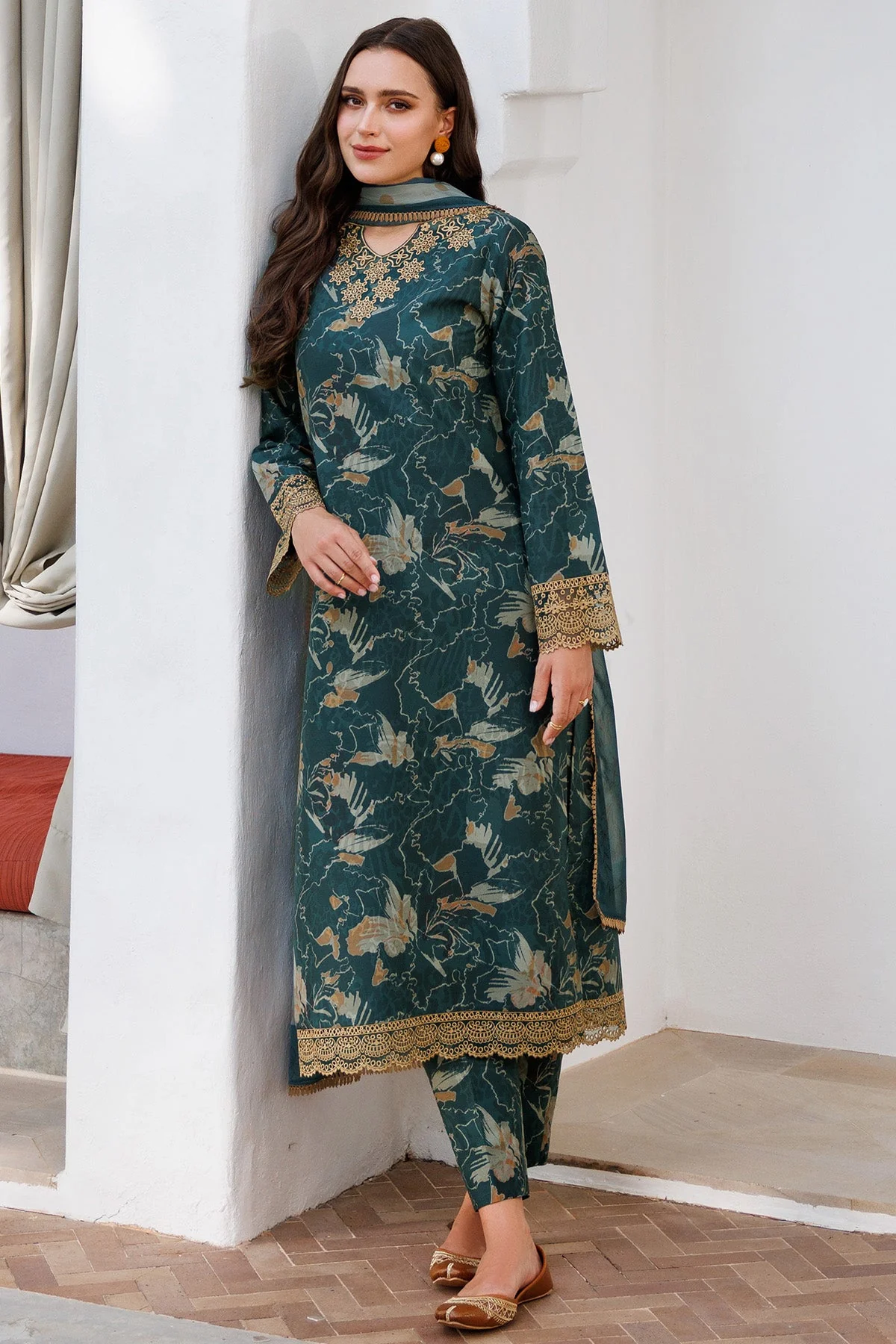 Farasha Online Teal Bell Aurea Eid Summer Collection 2025