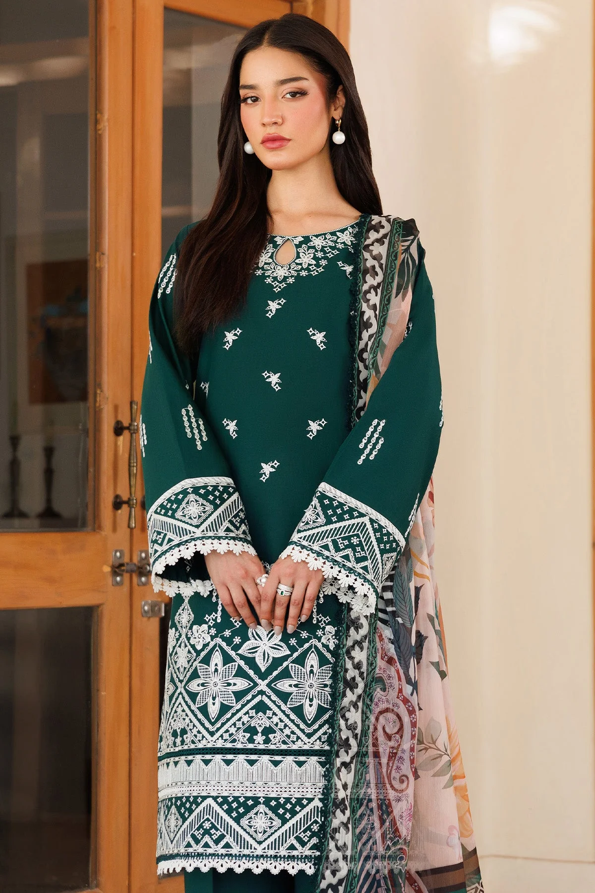 Farasha Online Teal Essence Summer Weaves Embroidered lawn 2025 - Image 2