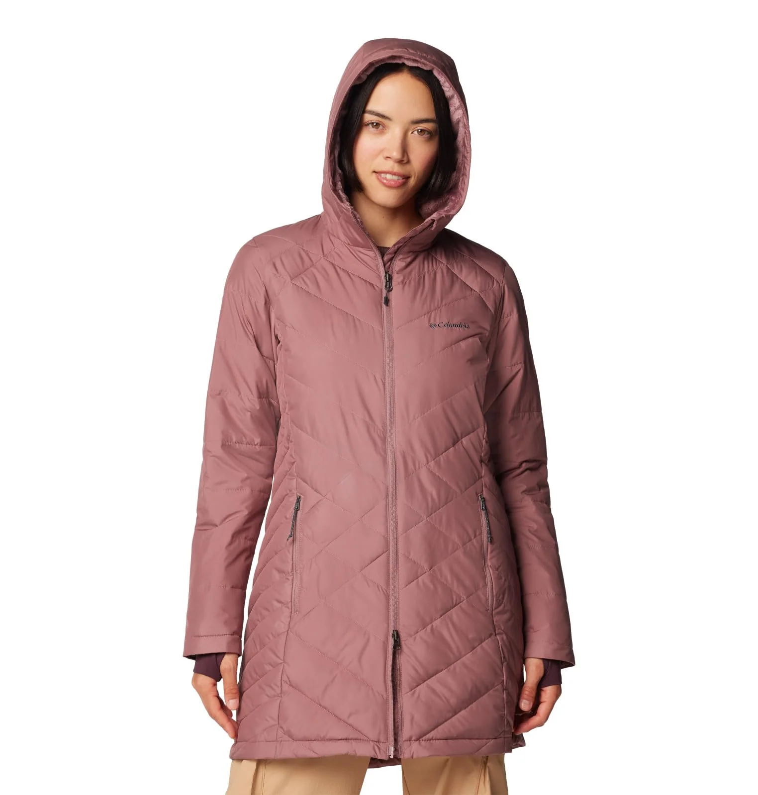 Fig Women's Heavenly Long Hooded Coat - Plus Size - Cozy & Chic - Slim Fit - Columbia