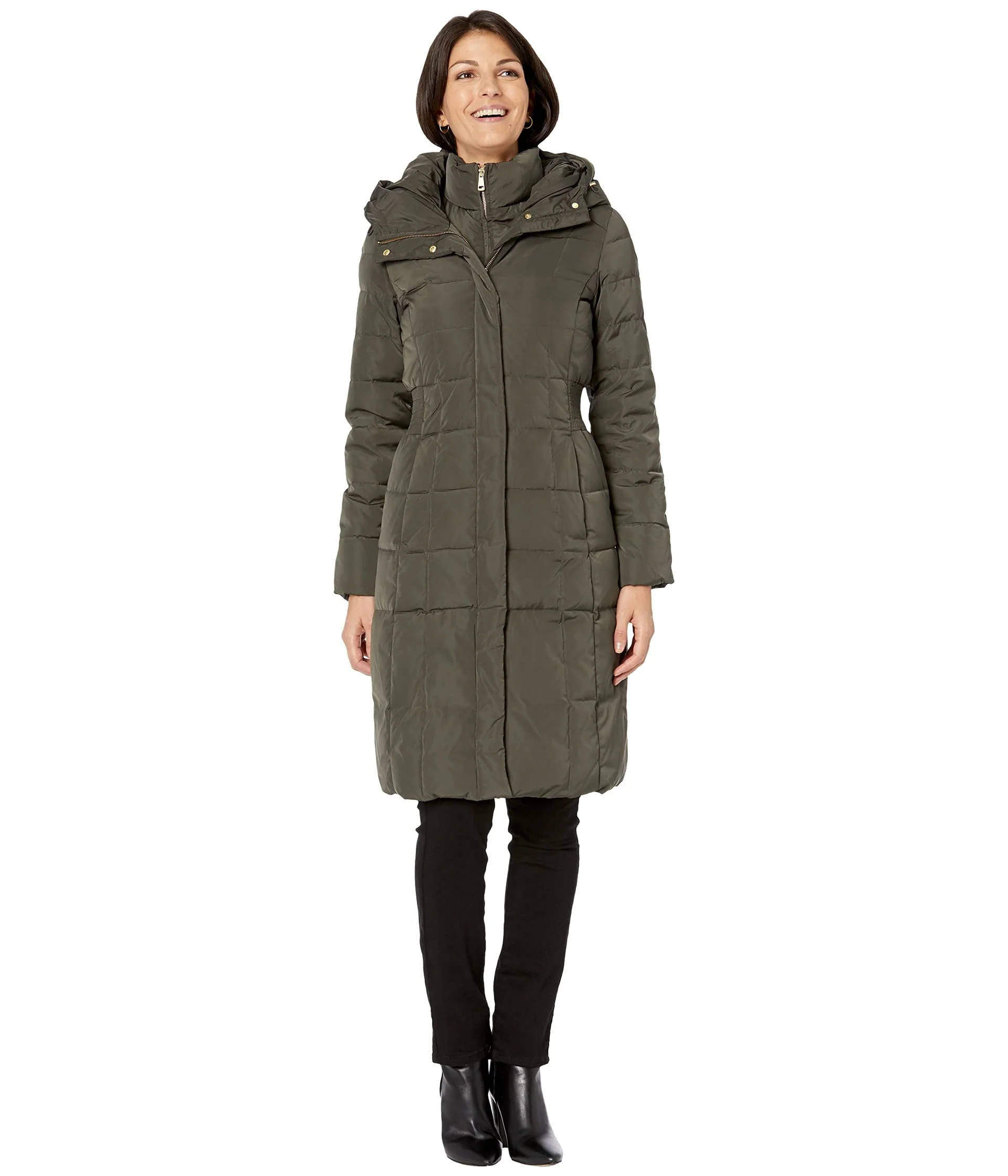 Forest Women's Quilted Down Jacket, Hooded, Knee-Length - Cole Haan