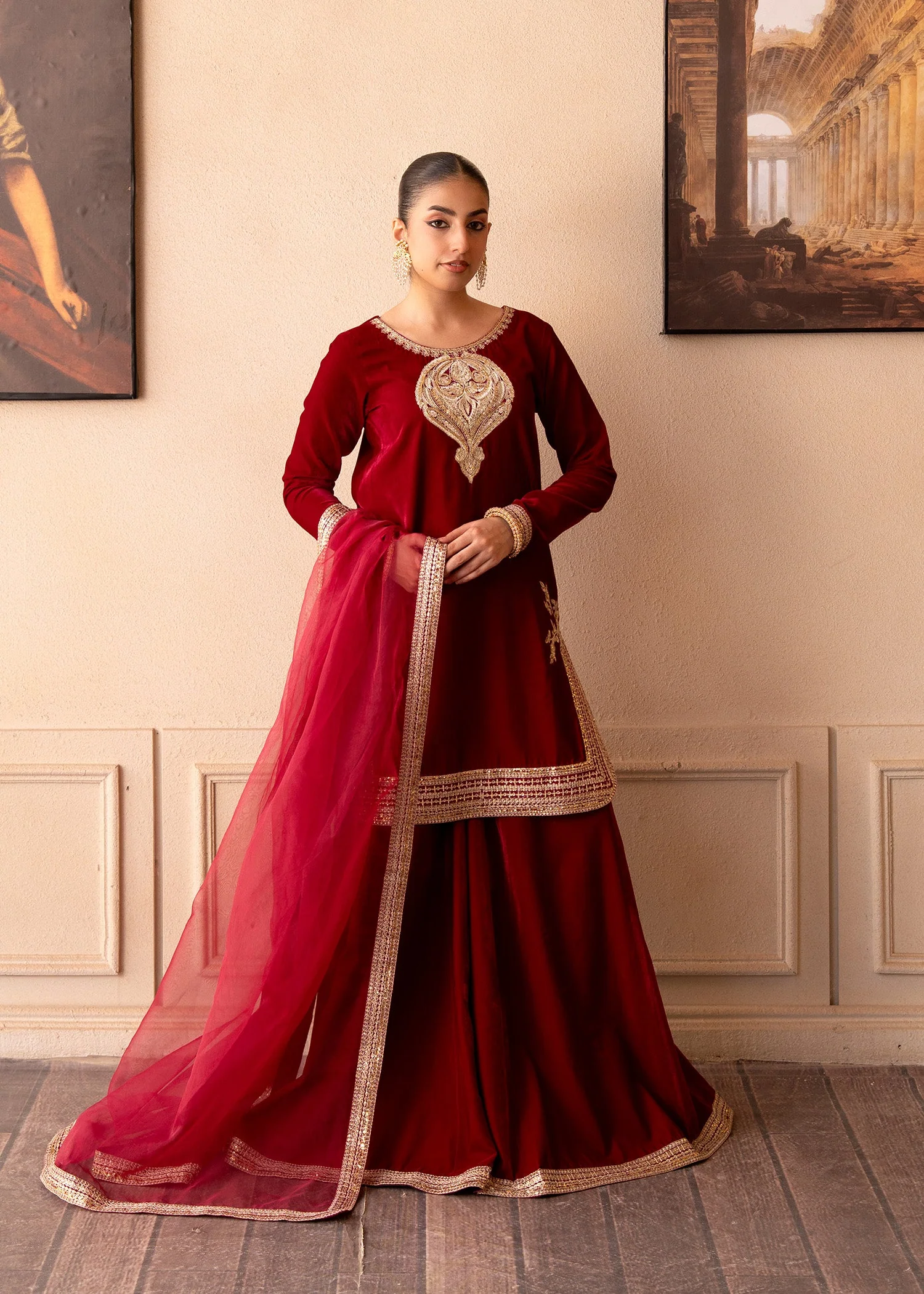 Fozia Khalid Rose Ember The Velvet Edit 2025