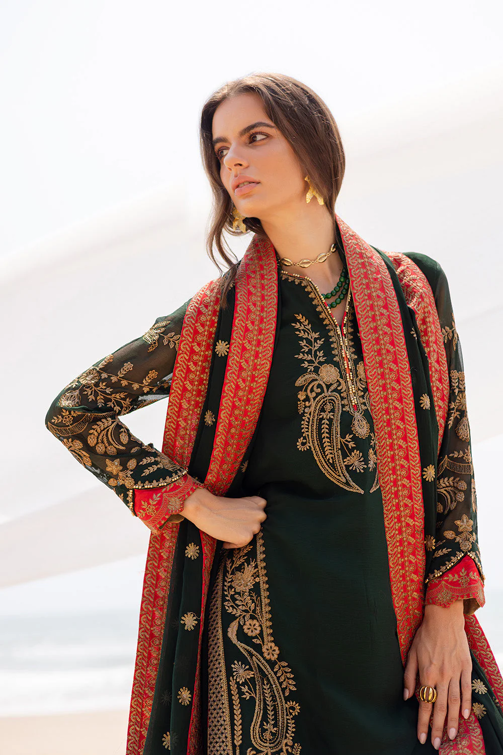 Freesia Premium Aarna - FW40058 Zyra Embroidered Chiffon 2025 - Image 2