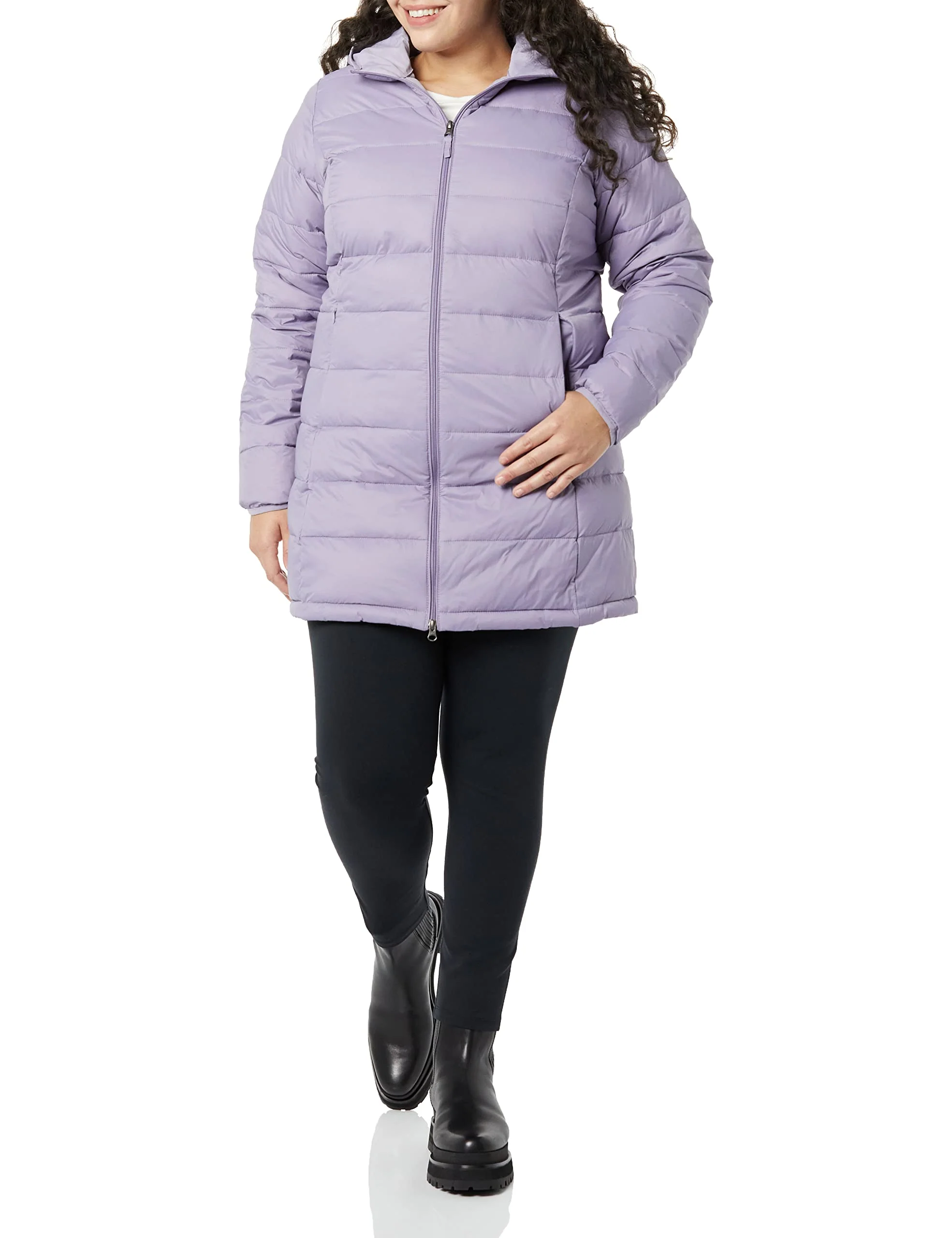 Grape Slim Fit Puffer Jacket: Waterproof, Hooded, and Lightweight for Women - AmEss