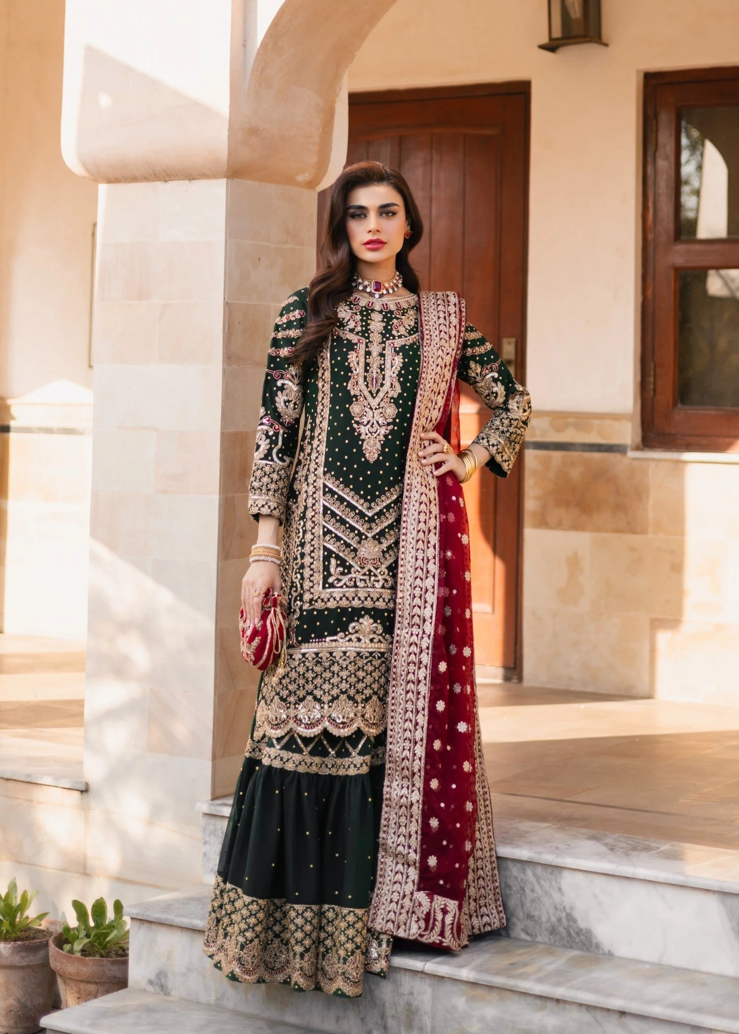 Haseens Bottle Green Lehenga Maahi 2025