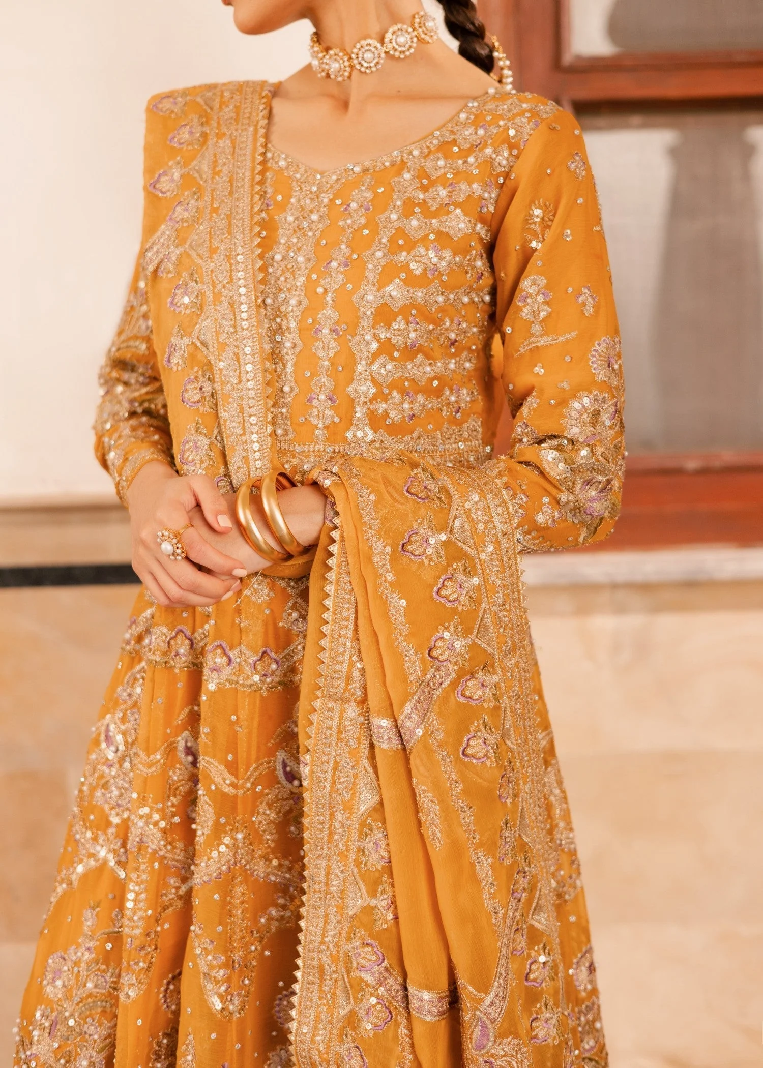 Haseens Mustard Maxi Maahi 2025 - Image 2