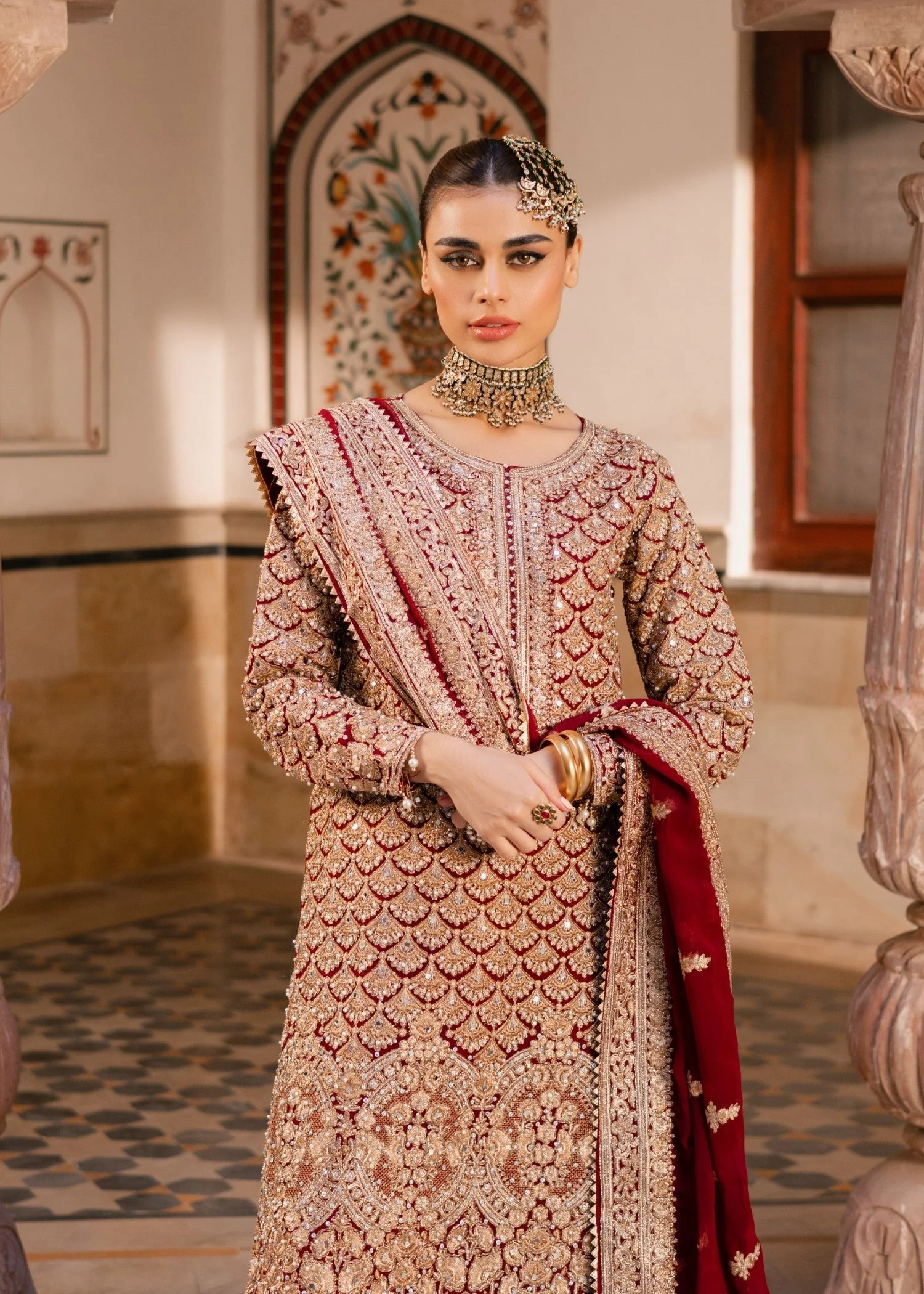Haseens Red Gharara Maahi 2025 - Image 2