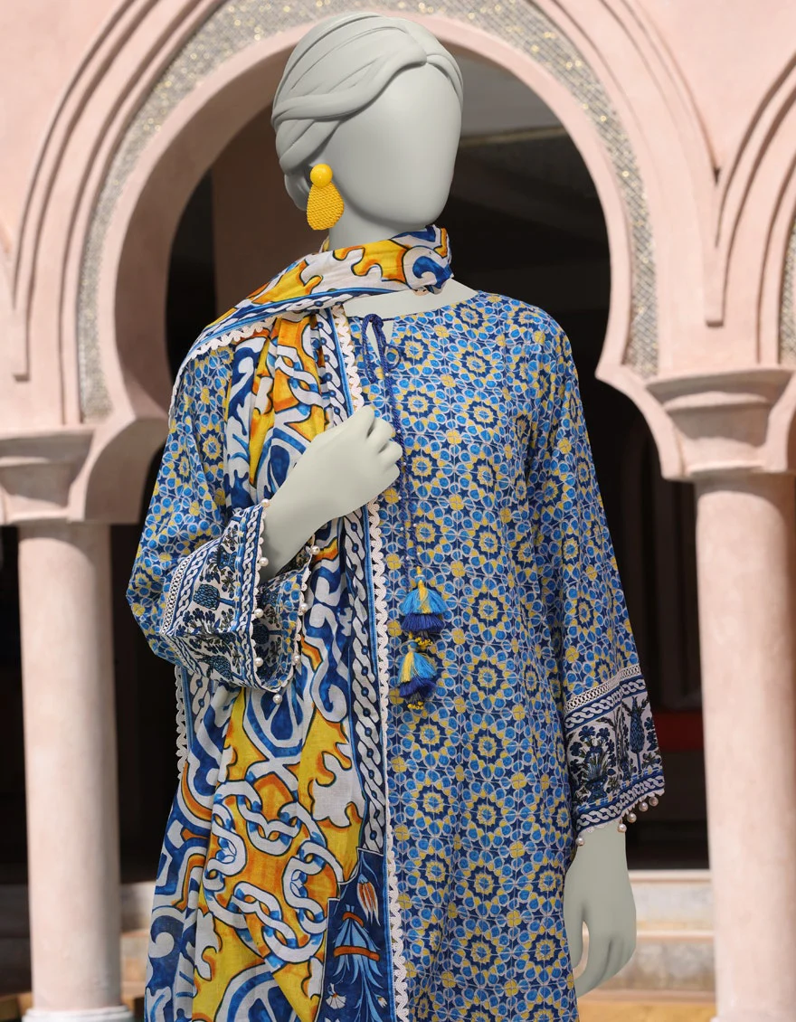 Junaid Jamshaid 2PC-JLAWN-S-JDS-25-1017 Multicolor Lawn Printed Shades Of Summer 2025 - Image 2